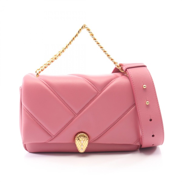 BVLGARI Serpenti Cabochon Chain Crossbody Handbag 291089 leather Pink Used