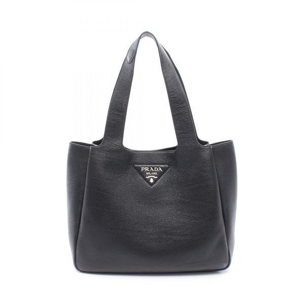 PRADA medium Tote shoulder hand Bag 1BG338 leather Black Used Women