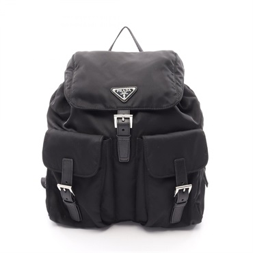 PRADA VELA Rucksack Backpack BZ2811 Nylon Saffiano leather Black Used Women
