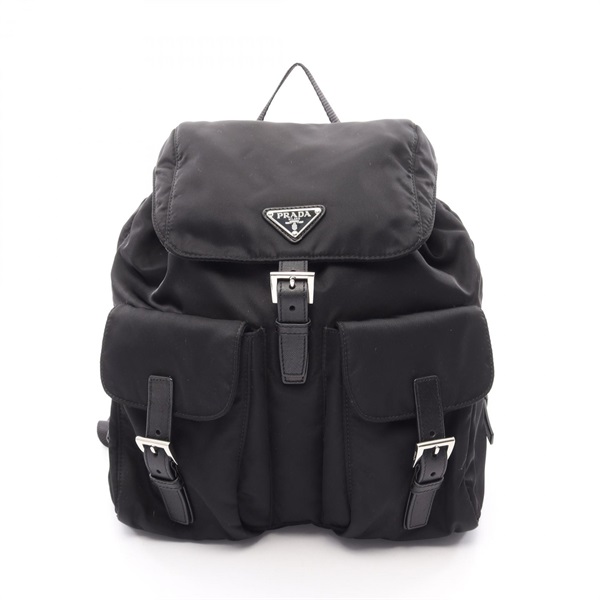 PRADA VELA Rucksack Backpack BZ2811 Nylon Saffiano leather Black Used Women