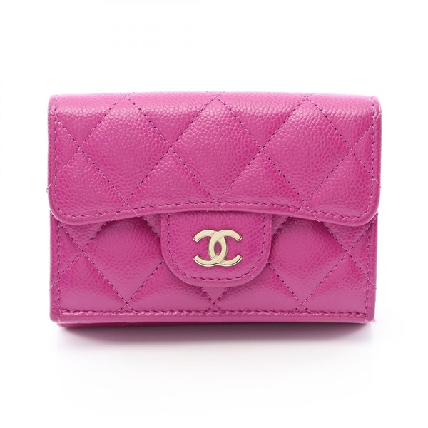 CHANEL Classic Small Flap Matelasse Tri-fold Wallet Purse AP0230 leather Purple