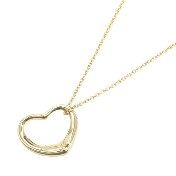 TIFFANY＆CO Open Heart Necklace Pendant 18KYG Yellow Gold Used women