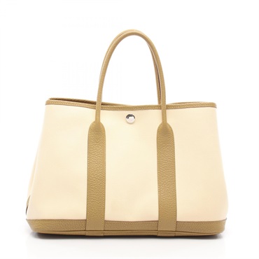 HERMES Garden party TPM Tote Bag Y Negonda Toile Officier Cardamon vanille SHW