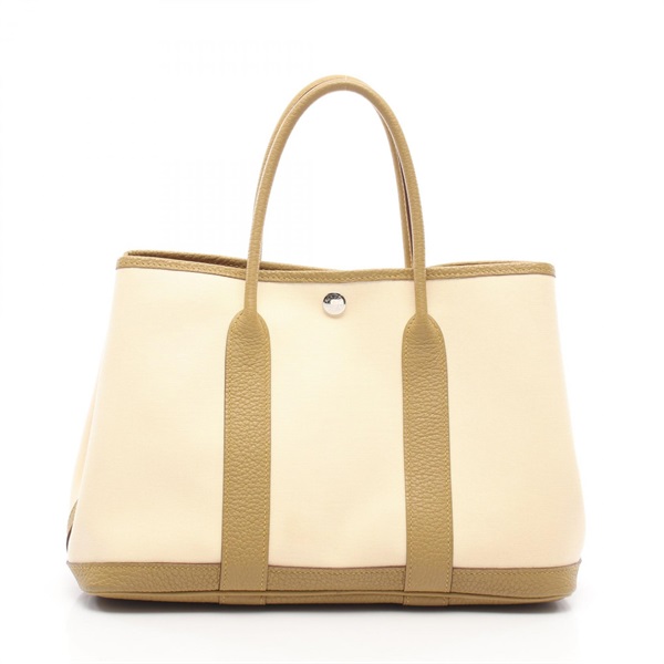 HERMES Garden party TPM Tote Bag Y Negonda Toile Officier Cardamon vanille SHW