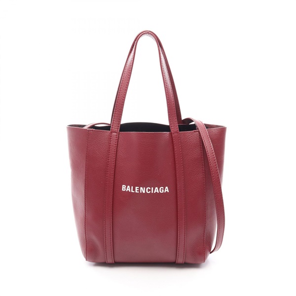 BALENCIAGA EVERYDAY XXS Tote Shoulder Crossbody Bag 551815 leather Bordeaux Used