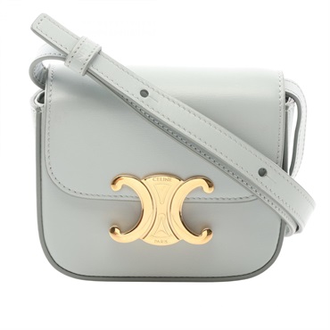 CELINE mini claude Shoulder crossbody Bag 10I513DPV leather Blue Used Women