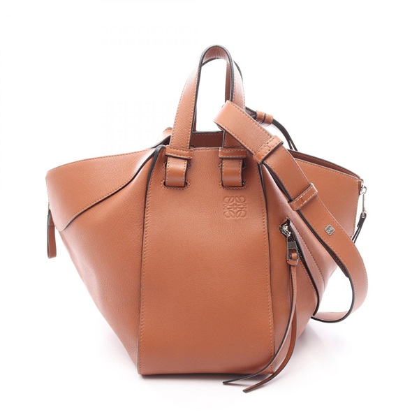 LOEWE HAMMOCK SMALL 2-Way Shoulder Handbag leather Brown Used Women