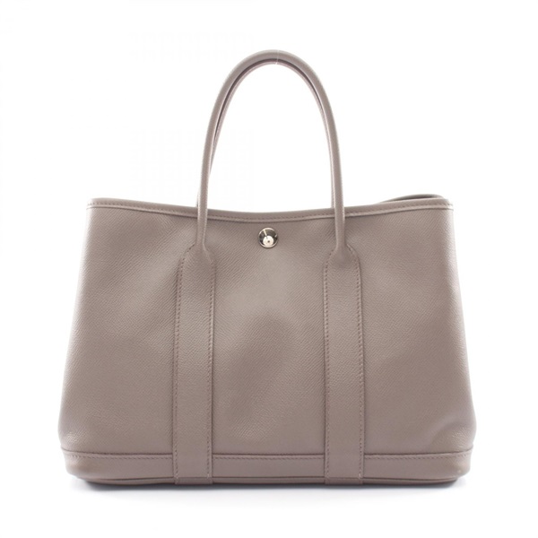 HERMES Garden party TPM Tote hand Bag A Epsom leather Etain Used SHW