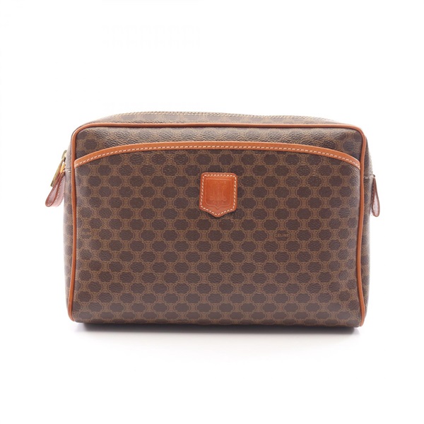 CELINE Macadam business clutch bag PVC coated canvas leather Brown Used Women