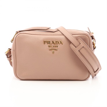 PRADA Shoulder crossbody hand Bag leather Pink beige Used Women