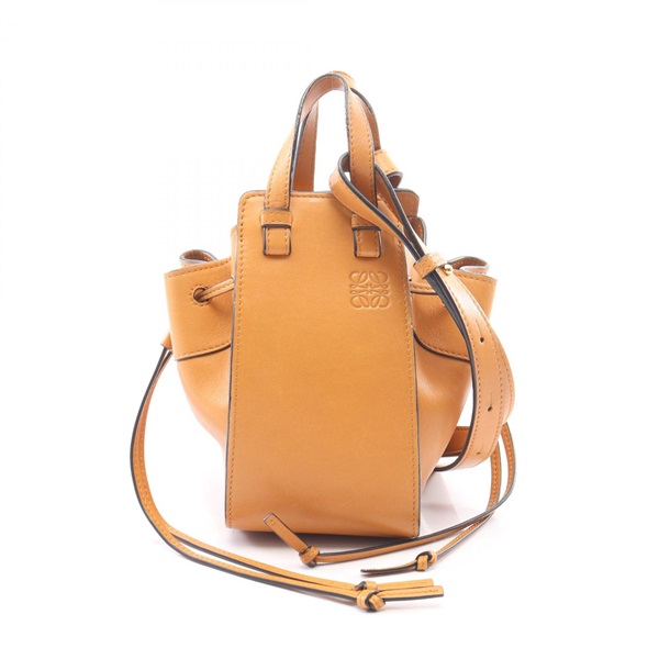 LOEWE Hammock Drawstring Mini 2WAY Handbag 314.12.V07 leather Brown Used