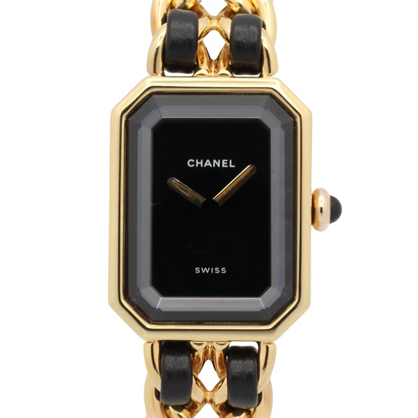 CHANEL Premiere M Wrist Watch H0001 Quartz Gold Plated leather Used Women Coco