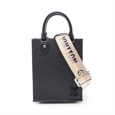 LOUIS VUITTON Petit Sac Plat Crossbody Handbag M81238 Epi leather Black Used LV