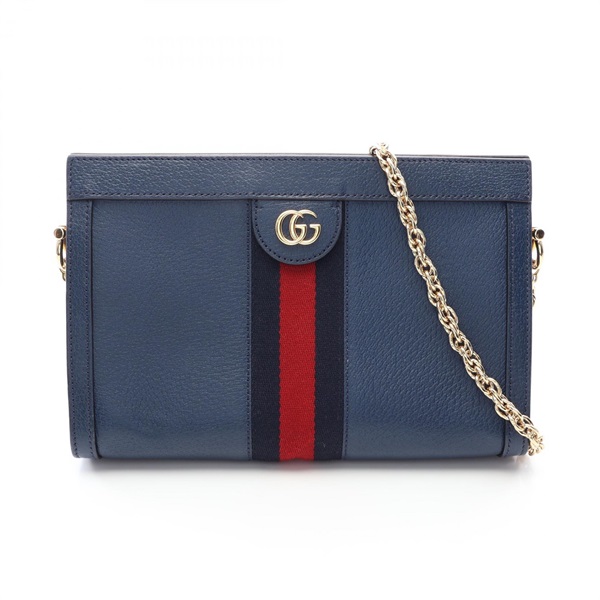 GUCCI Ophidia Small Sherry Line Chain Shoulder Bag 503877 leather Navy Used