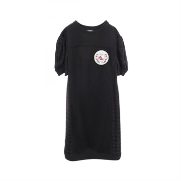 CHANEL Sequin Applique Patchwork Short-sleeve Dress #34 P77627V44285 Viscose CC