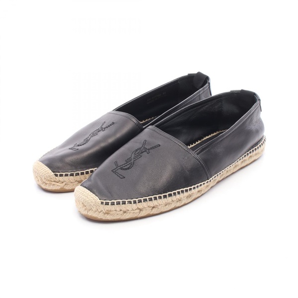 SAINT LAURENT PARIS Cassandra Espadrilles 471740 leather Black #43 Used mens