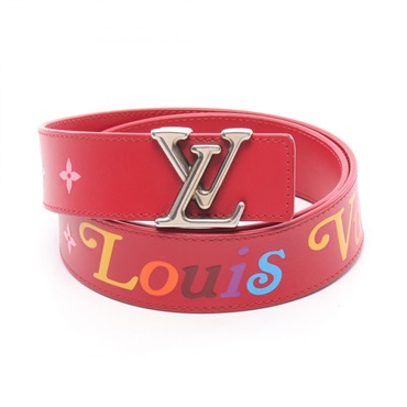 LOUIS VUITTON Ceinture LV New Wave belt #80 M0096 leather Red Multicolor Used
