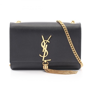 SAINT LAURENT PARIS KATE Small Chain Shoulder Bag 474366 leather Black Used YSL