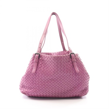 BOTTEGA VENETA Intrecciato Tote shoulder hand Bag leather Purple Used Women