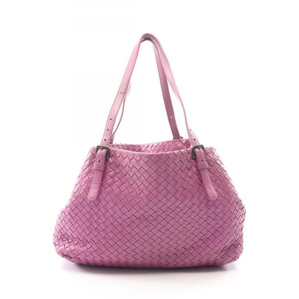 BOTTEGA VENETA Intrecciato Tote shoulder hand Bag leather Purple Used Women