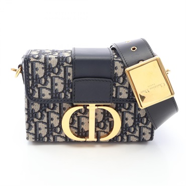 Christian Dior 30 Montaigne Oblique Jacquard Shoulder Bag canvas leather Navy CD