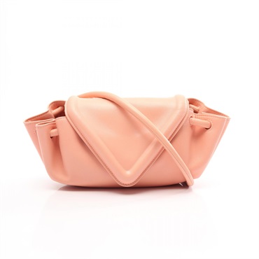 BOTTEGA VENETA BEAK Small Shoulder crossbody Bag leather Pink Used Women