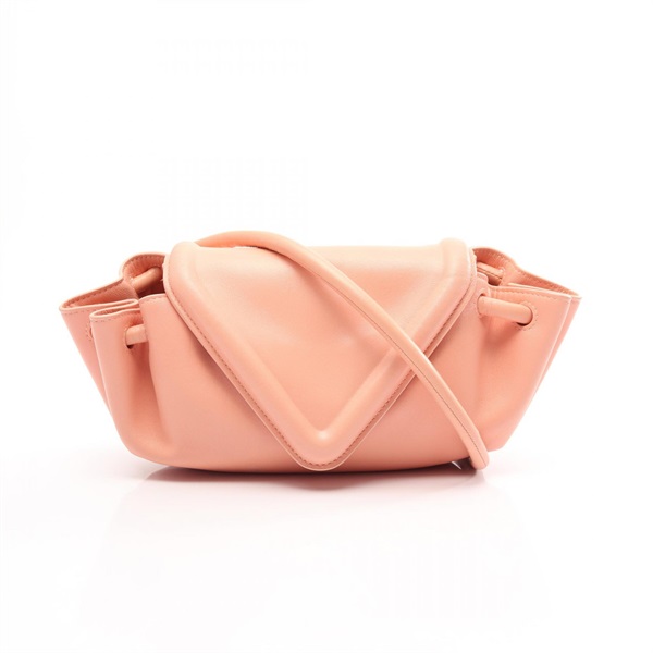BOTTEGA VENETA BEAK Small Shoulder crossbody Bag leather Pink Used Women
