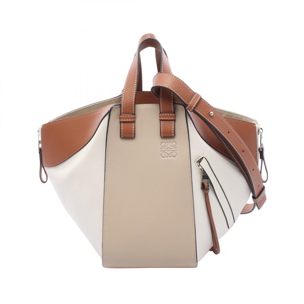 LOEWE HAMMOCK SMALL shoulder Handbag leather White Beige Brown Used Women