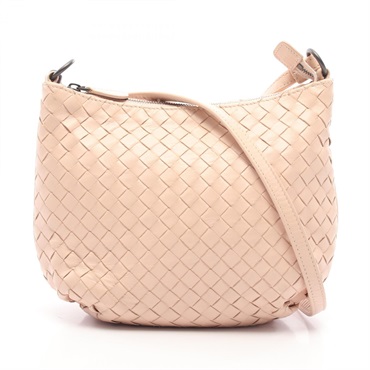 BOTTEGA VENETA Intrecciato Shoulder hand Bag leather Pink Used Women