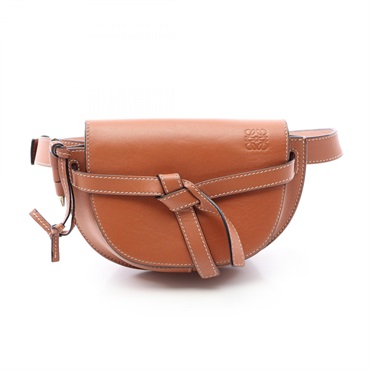 LOEWE Gate Waist bum belt bag leather Brown Used Women