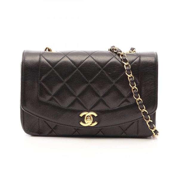 CHANEL Matelasse Diana Flap Shoulder Bag A01164 Lamb leather Black Used GHW