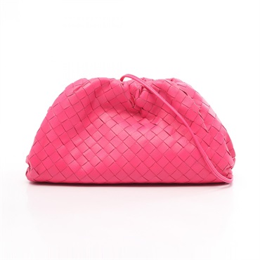 BOTTEGA VENETA Mini the pouch Shoulder Bag 585852 leather Pink Used Women