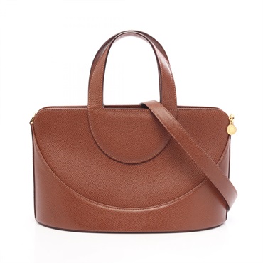 BVLGARI Decollete Shoulder Crossbody Handbag leather Brown Used Women