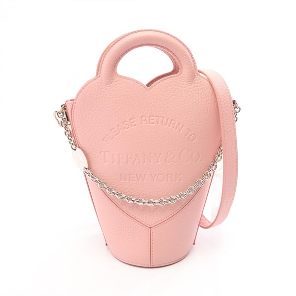 TIFFANY＆CO Return to TIFFANY Mini Crossbody hand bag leather Pink Used Women