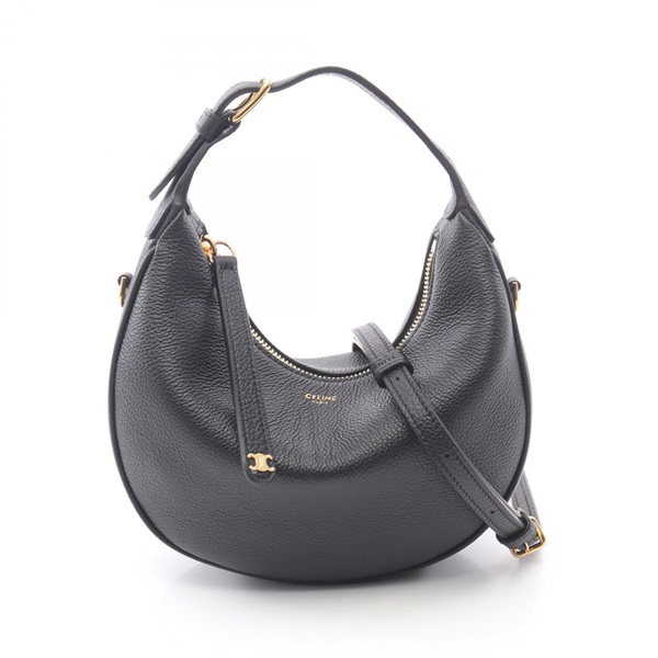 CELINE Teen Lulu Triomphe shoulder crossbody Handbag 120723ENY38NO leather Black