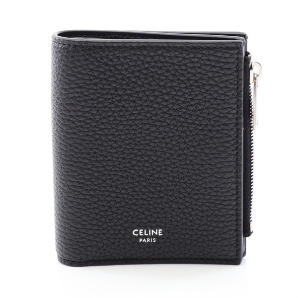 CELINE Compact Bi-fold wallet 10E493GTH38SI leather Black NEW Women