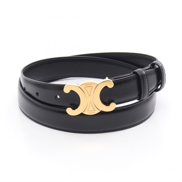 CELINE medium triomphe belt 45AK93A0138NO85 leather Black #85 NEW Women