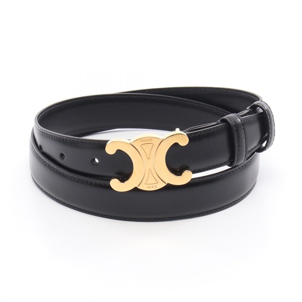CELINE medium triomphe belt 45AK93A0138NO85 leather Black #85 NEW Women