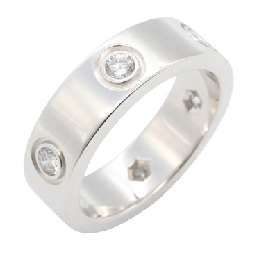 CARTIER Love 6PD Diamond Ring 18KWG White Gold Used Women US size #5.25 #50