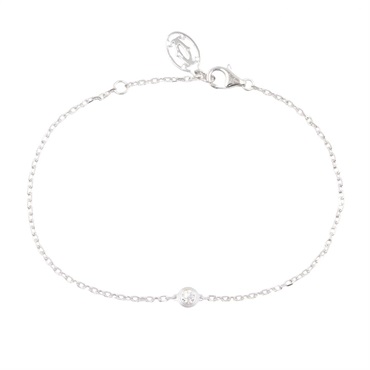 CARTIER d'Amour SM Diamond Bracelet 18KWG White Gold Clear Used Women
