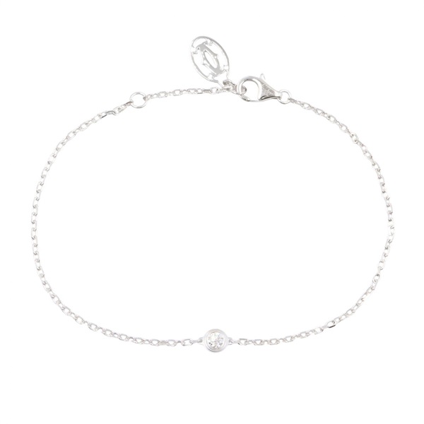 CARTIER d'Amour SM Diamond Bracelet 18KWG White Gold Clear Used Women