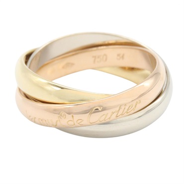CARTIER Trinity Ring 18KYG 18KPG 18KWG Three gold used US size 7 #54 women