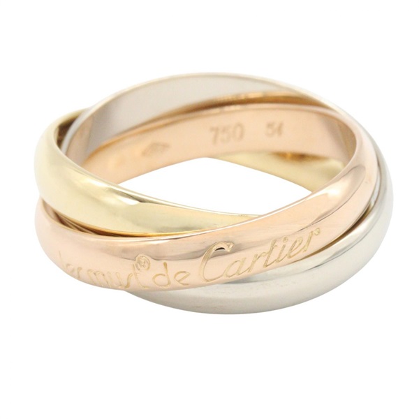 CARTIER Trinity Ring 18KYG 18KPG 18KWG Three gold used US size 7 #54 women