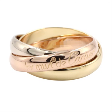 CARTIER Trinity Ring 18KYG 18KPG 18KWG Three gold used US size 5.25 #50 women