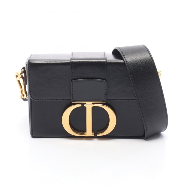 Dior 30 MONTAIGNE Box Crossbody Shoulder Bag leather Black Used Women GHW CD
