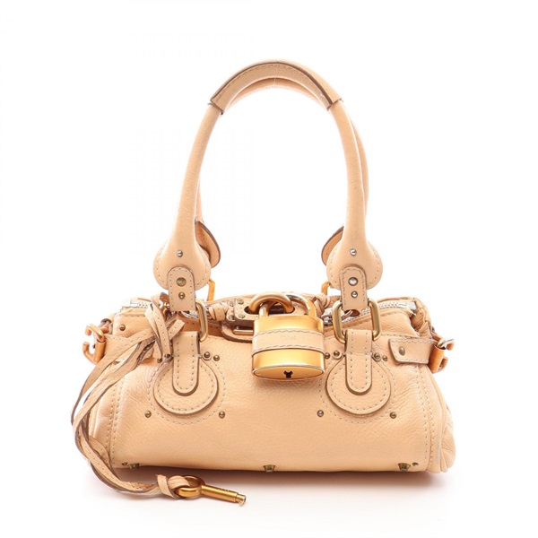 Chloe Mini Paddington Shoulder Handbag leather Beige Used Women