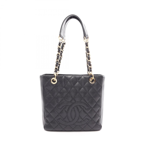 CHANEL Matelasse PST Shoulder Tote Bag A50994 Leather Black Used Women GHW CC