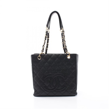 CHANEL Matelasse PST Tote chain shouder hand Bag A20994 leather Black Used GHW