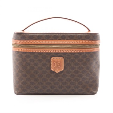 CELINE Macadam Handbag PVC coated canvas leather Brown Used Women