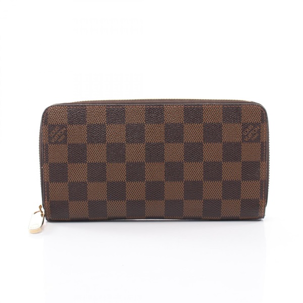 LOUIS VUITTON Zippy wallet Around long purse N60015 Damier Ebene Used LV